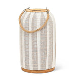 Load image into Gallery viewer, Lantern - Ivory w/ Jute Handle 16" H

