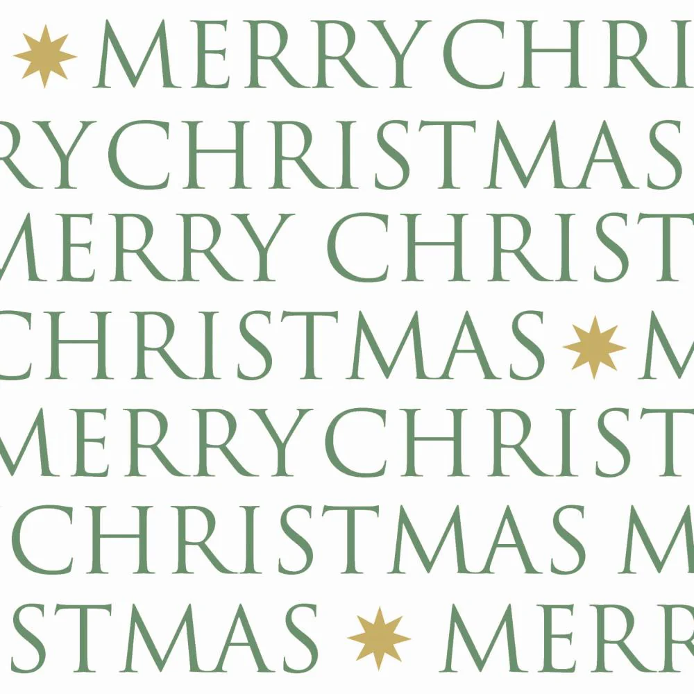 Holiday Luncheon Napkin - Christmas Letters Green