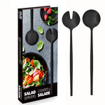 Load image into Gallery viewer, Salad Servers - Matte Black Stainless Steel
