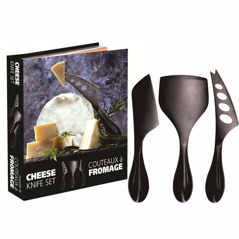 Cheese Set - Stainless Steel Matte Black s/3