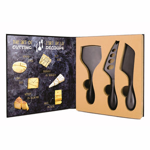 Cheese Set - Stainless Steel Matte Black s/3