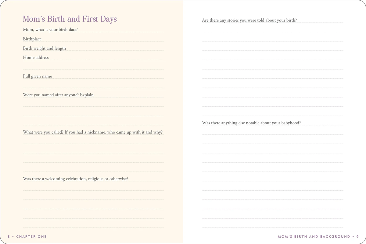 Keepsake Journal - Mom's Story