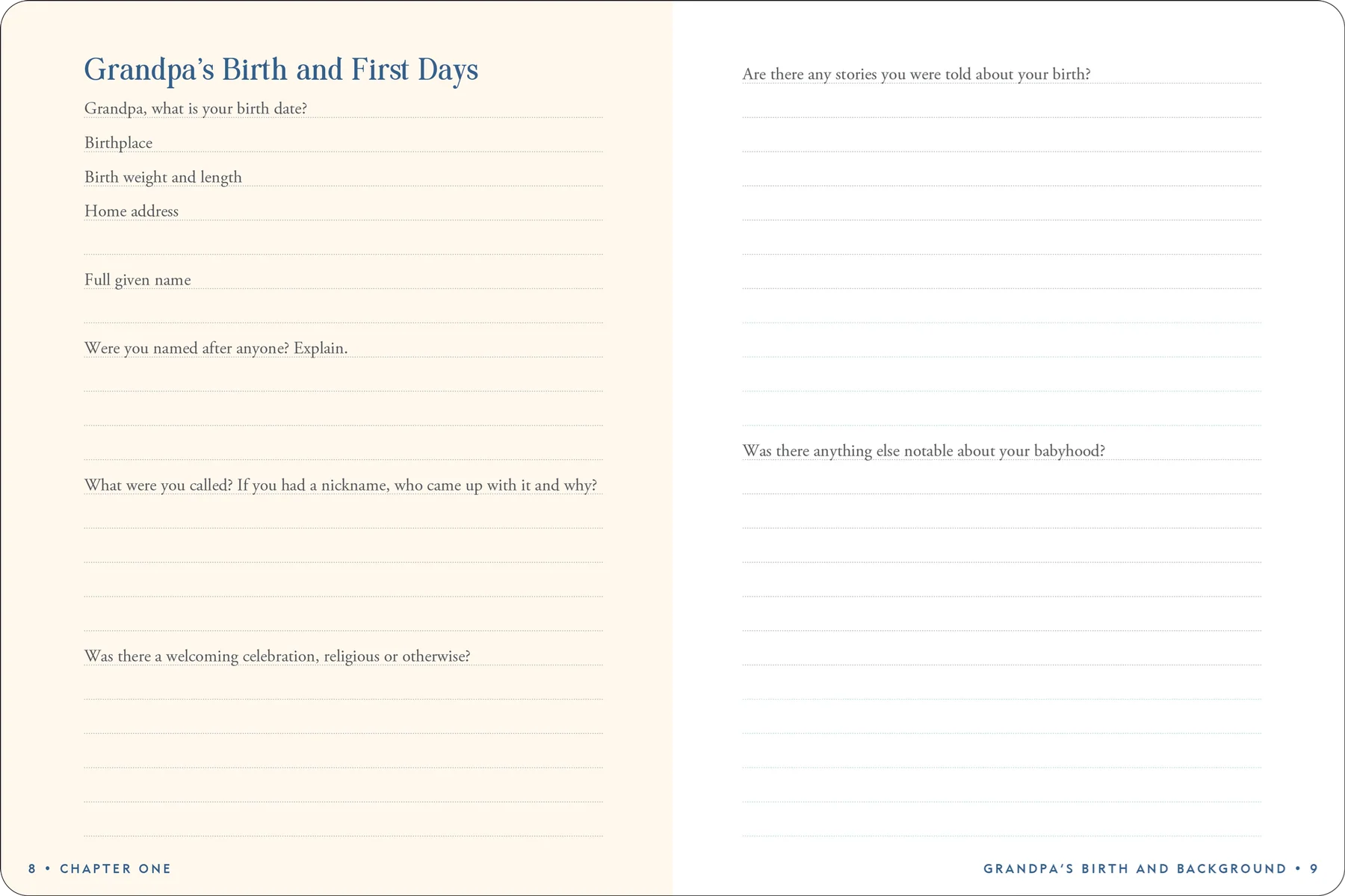 Keepsake Journal - Grandpa's Story