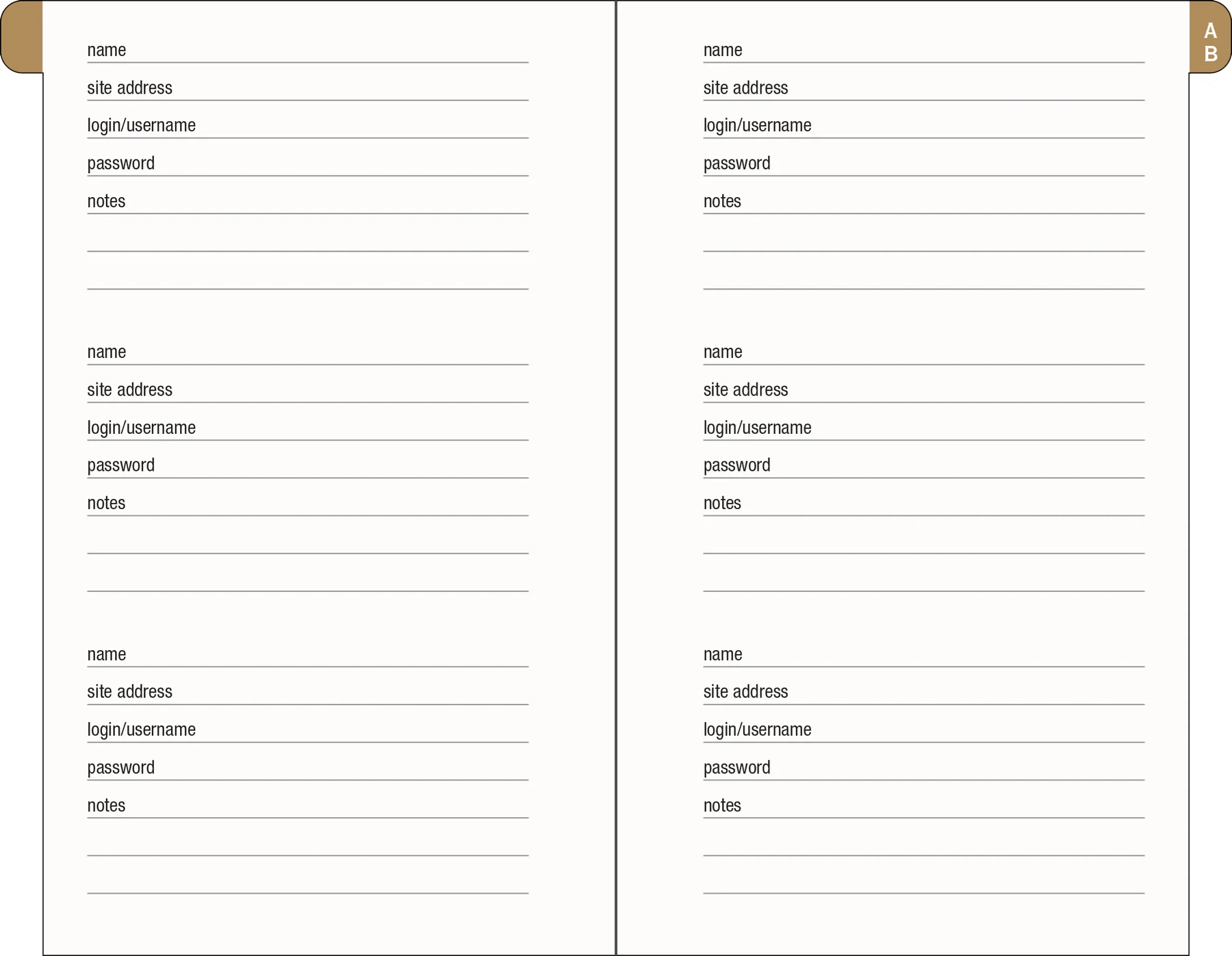 Journal - Password Logbook Lemon