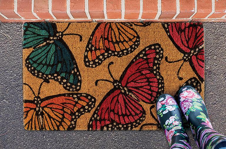 Doormat - Multi Butterfly