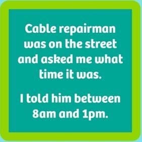 Funny Coaster - Cable Repairman