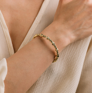 Gold-Plated Bracelet - Solana Diamond Bead Flex