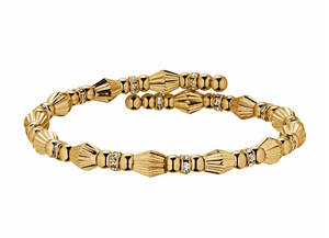 Gold-Plated Bracelet - Solana Diamond Bead Flex