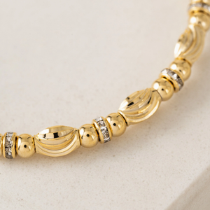 Gold-Plated Bracelet - Solana Oval Bead Flex