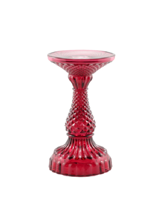 Pillar Candle Holder - Bella Small Red