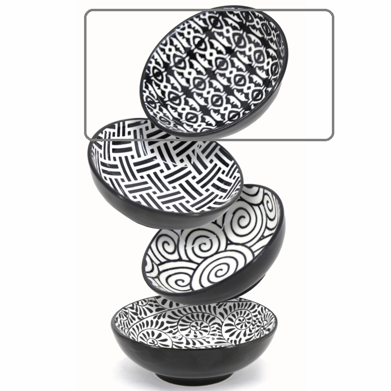 Dip Bowl - 3.25" Black | White Illusion