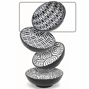 Dip Bowl - 3.25" Black | White Illusion