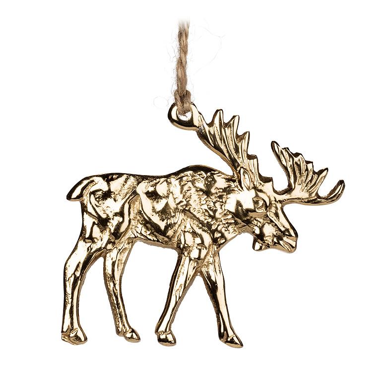 Ornament - Flat Gilded Moose