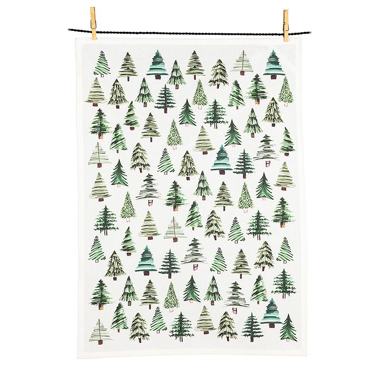 Tea Towel - Green Simple Trees