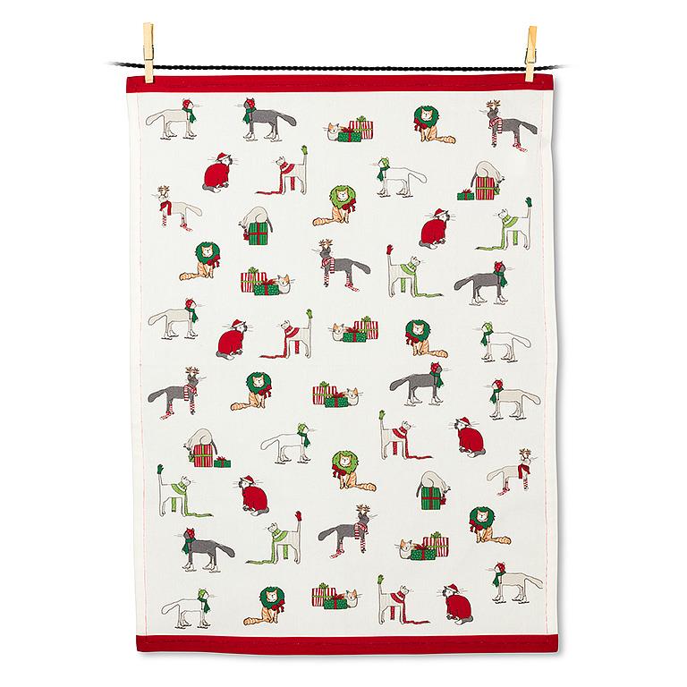 Tea Towel - Holiday Cats