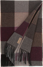 Load image into Gallery viewer, V. Fraas Cashmere Scarf - Window Pane Burgundy
