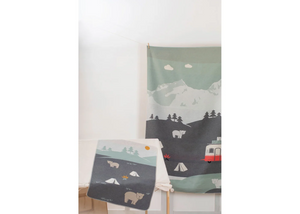 Fussenegger Baby Blanket - JUWEL Camping Bears 90x70cm