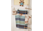 Load image into Gallery viewer, Fussenegger Baby Blanket - JUWEL Fox Stripes Navy 90x70cm
