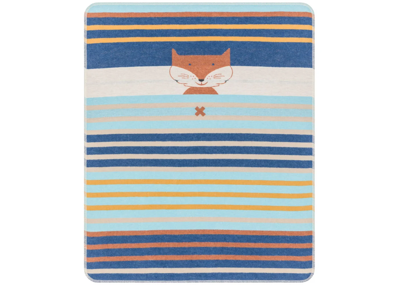 Fussenegger Baby Blanket - JUWEL Fox Stripes Navy 90x70cm