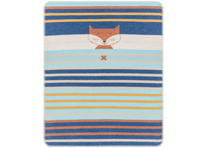Fussenegger Baby Blanket - JUWEL Fox Stripes Navy 90x70cm