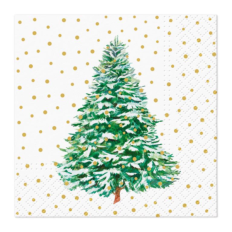 Cocktail Napkin - Holiday Frosted Forest