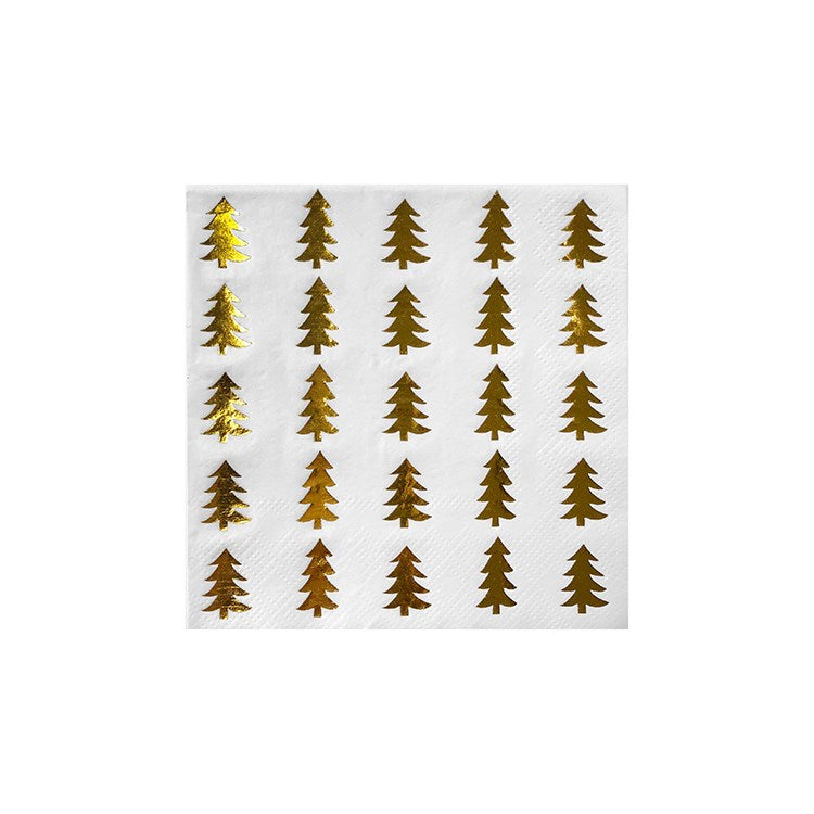 Cocktail Napkin - Tree Foil Gold