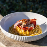 Load image into Gallery viewer, Bowl - Shallow White Vertical 9.45&quot;
