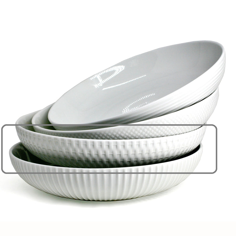 Bowl - Shallow White Basket 9.45"