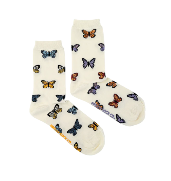 Women's Crew Socks - Butterfly