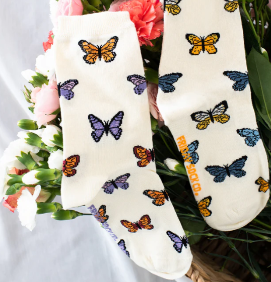 Women's Crew Socks - Butterfly