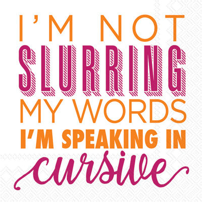 Cocktail Napkin - Speaking in Cursive