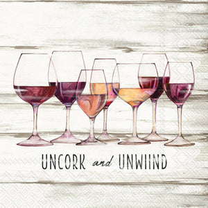 Cocktail Napkin - Uncork & Unwind