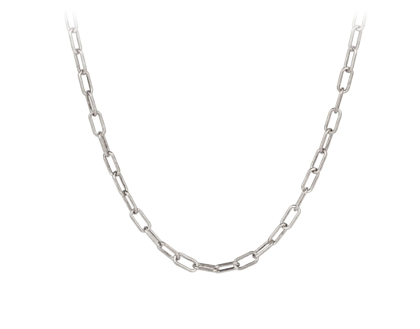 Pyrrha Chain - Small Paperclip Oxidized Silver 16"