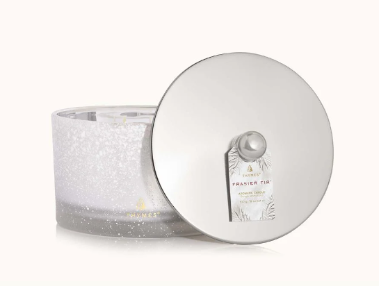 Thymes Frasier Fir - Flocked Candle 3-wick 18oz