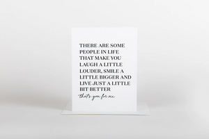 W&C Cards - You Make Life a Little Better