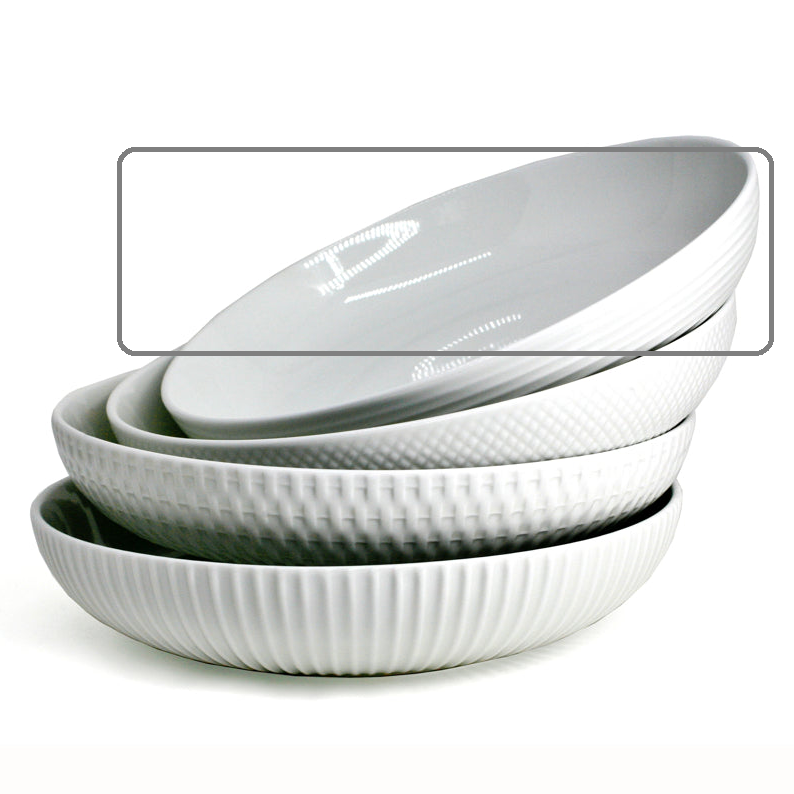 Bowl - Shallow White Horizontal 9.45"