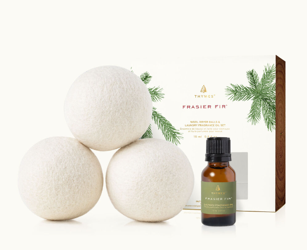 Thymes Frasier Fir - Dryer Balls & Fragrance Set