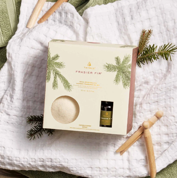 Thymes Frasier Fir - Dryer Balls & Fragrance Set