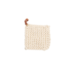 Load image into Gallery viewer, Trivet - Crocheted Leather Loop Cream
