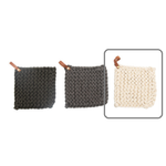 Load image into Gallery viewer, Trivet - Crocheted Leather Loop Cream
