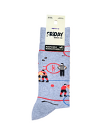 Load image into Gallery viewer, Men's Midcalf Socks - Funny Hockey Scene
