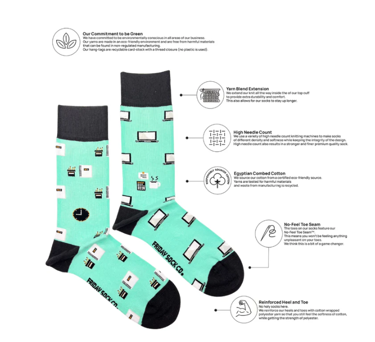 Men's Midcalf Socks - Office Stuff