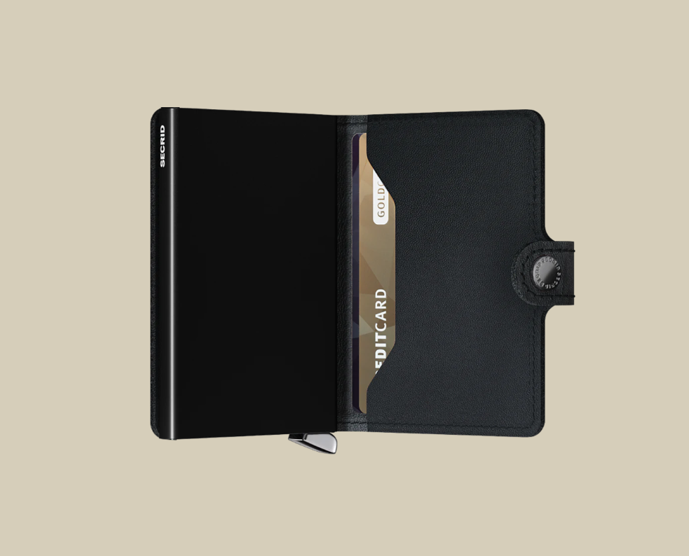 Miniwallet - Premium Emboss Lines Black