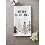 Load image into Gallery viewer, Tea Towel - Holiday Merry Christmas (trees)
