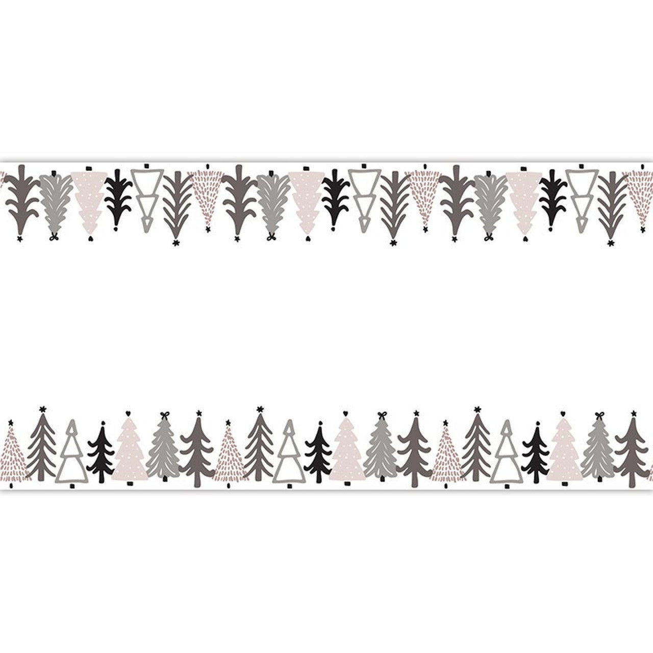 Paper Table Runner - Christmas Village Trees