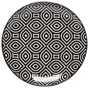 Appetizer Plate - Black | White Geometry