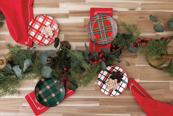 Appetizer Plate - Festive Plaid