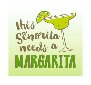 Cocktail Napkin - Señorita Margarita (Green)