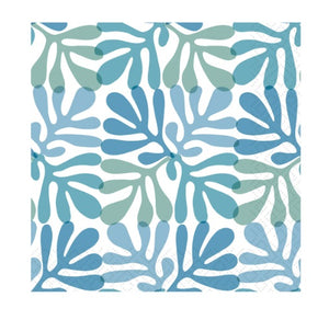 Luncheon Napkin - Coral Pattern Blue