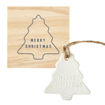Load image into Gallery viewer, Ornament - Ceramic Tree Merry Christmas
